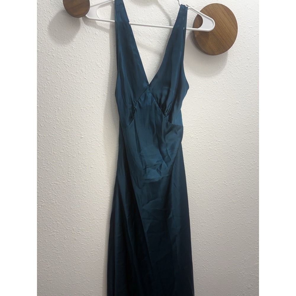VTG Victoria's Secret Gold Label 100% Silk Slip Dress Size Small Midi Green NWT